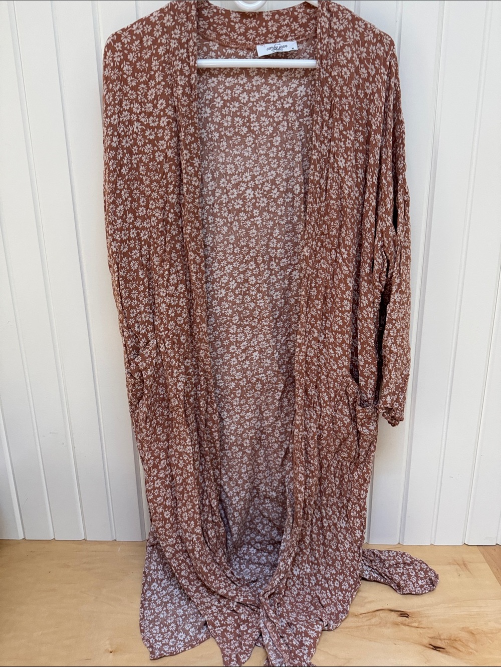 Carly Jean Floral Long Kimono Robe